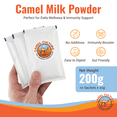 thumbnail image 2 of Camel Culture Dry Camel Milk Powder (10 Sachets) – 20g Nutrient Dense, Low Lactose Powdered Milk Packets – Concentrated, Pasteurized Traditional Dairy Alternative - Health Drink Powder for Smoothies, 2 of 7
