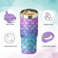 thumbnail image 4 of 30oz Mermaid Tumbler with Handle and Flip Straw, Stainless Steel Insulated Cup, Travel Coffee Mug Water Bottle, Birthday Mothers Day Chritmas Gifts for Women Animal Lovers, 4 of 6