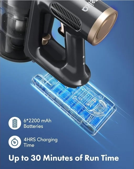Homeika Cordless Vacuum Cleaner, 20Kpa Powerful Suction Vacuum with LED Display, 8 in 1 Lightweight Stick Vacuum with 30 Min Runtime Detachable Battery