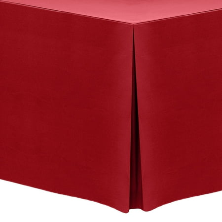 

Ultimate Textile (3 Pack) 8 ft. Fitted Polyester Tablecloth - for 30 x 96-Inch Banquet and Folding Rectangular Tables - 42 H Holiday Red