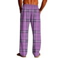thumbnail image 5 of talentlend Plaid Pajama Pants for Men Drawstring Lounge Pant Soft Sleepwear Elastic Waist Bottoms with Pockets, 5 of 7