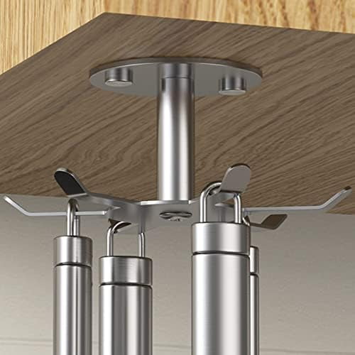 2pcs Under Cabinet Hooks Rotating Kitchen Utensil Holder 304 Stainless Steel Adhesive Utensil Hanging Rack for Kitchen Utensils/Tools/Towel/Knife(2, Brushed Nickel)…