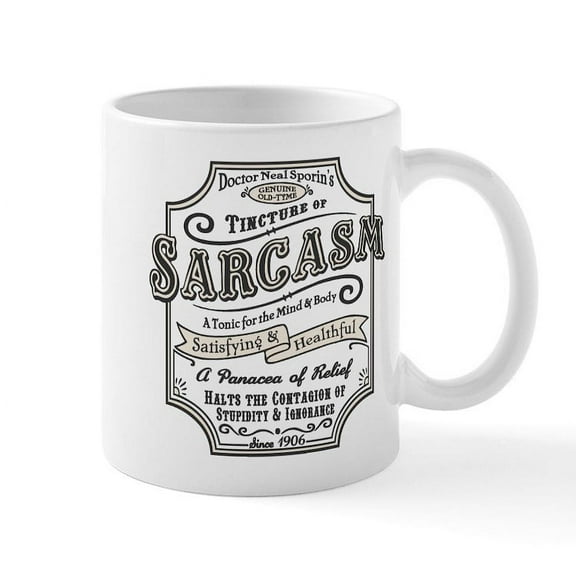 CafePress - Old Tyme Sarcasm Mug - 11 oz Ceramic Mug - Novelty Coffee Tea Cup