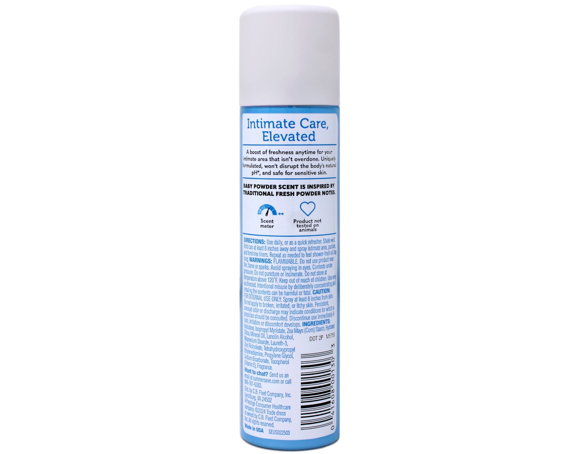 Summer's Eve Baby Powder Daily Gentle Feminine Spray, 2 oz - 6 Pack