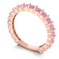 thumbnail image 2 of 1.2 ctw Wedding Band for Women - 14K Rose Gold Simulated Pink Diamond Stackable Eternity Ring, 2 of 6