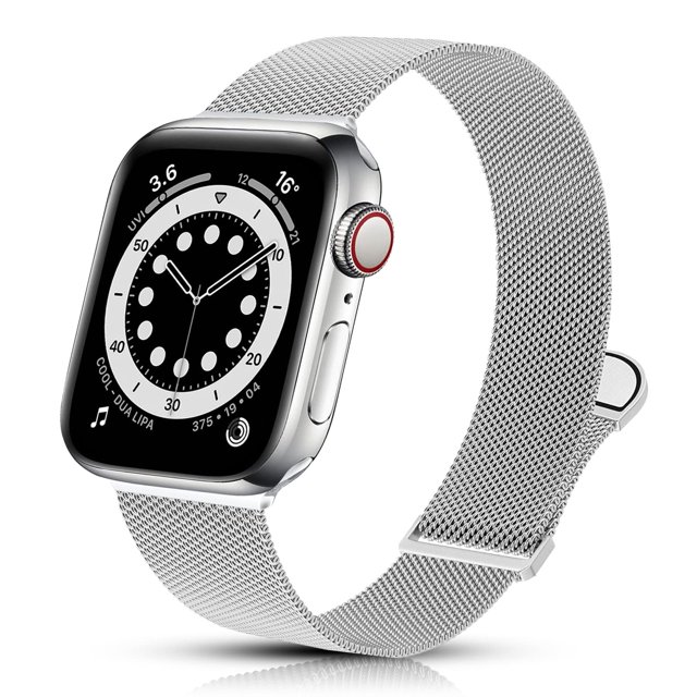 correa compatible con Apple Watch, malla de alambre ajustable de acero inoxidable magnético