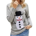 thumbnail image 1 of HOWPAY Chandails de Noël pour Femmes Chemises Graphiques de Noël Décontractées Col Rond Manches Longues Chandail de Vacances Ample Léger Doux Tenues d'Automne Gris G, 1 of 4