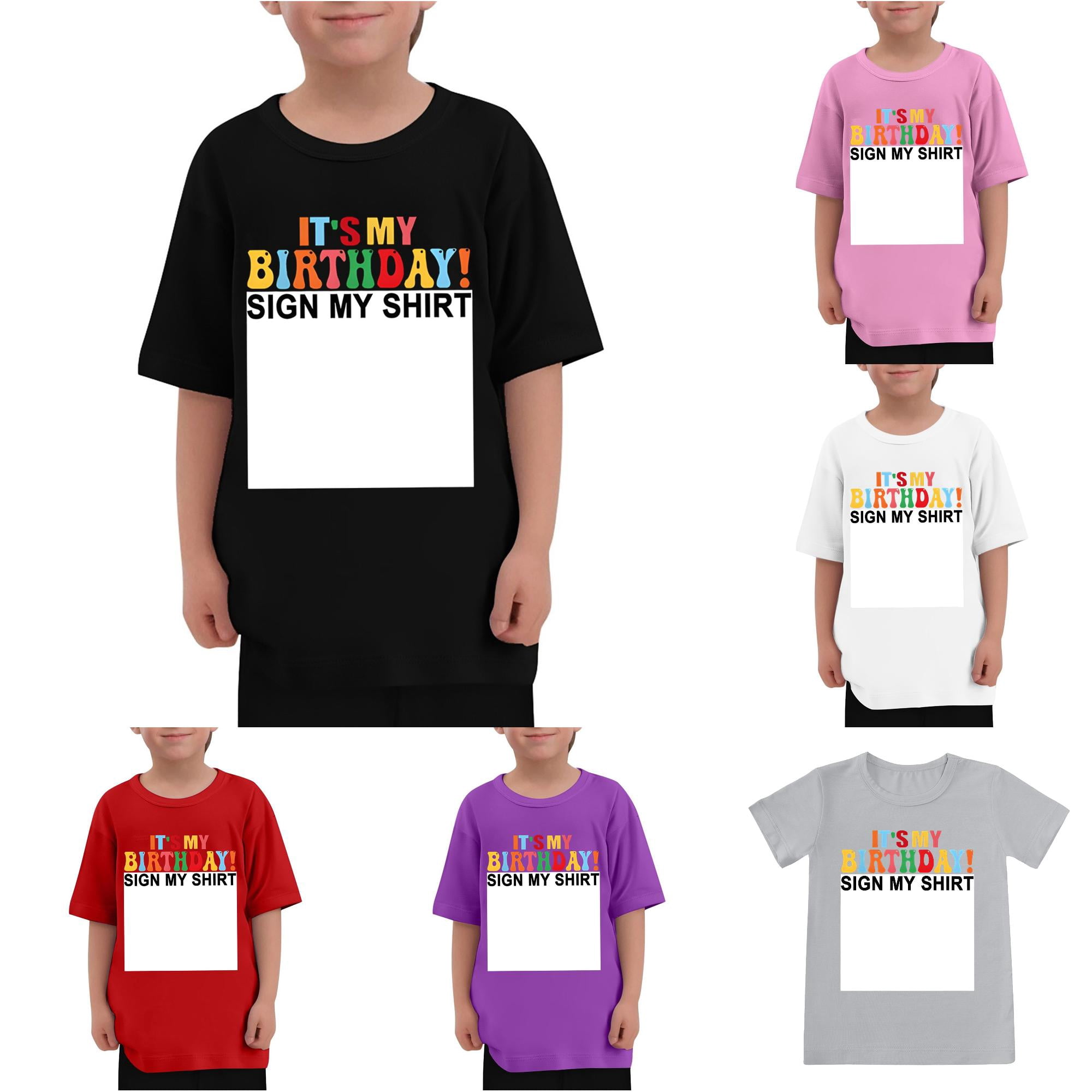 Summer Comfortable Casual T Shirt for Boys and Girls Birthday Parties Family and Casual Short Sleeved Crew Collar T Shirt Small Boy 3-4 Years