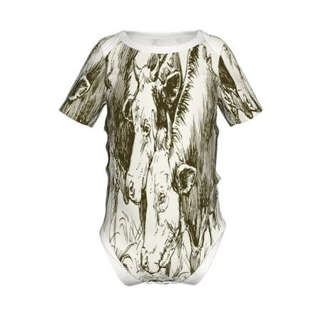 

Lukts Cows Grazing On Meadow 1 Print Baby Short Sleeve Romper Onesie for Newborn Baby Boys and Girls-6 Months