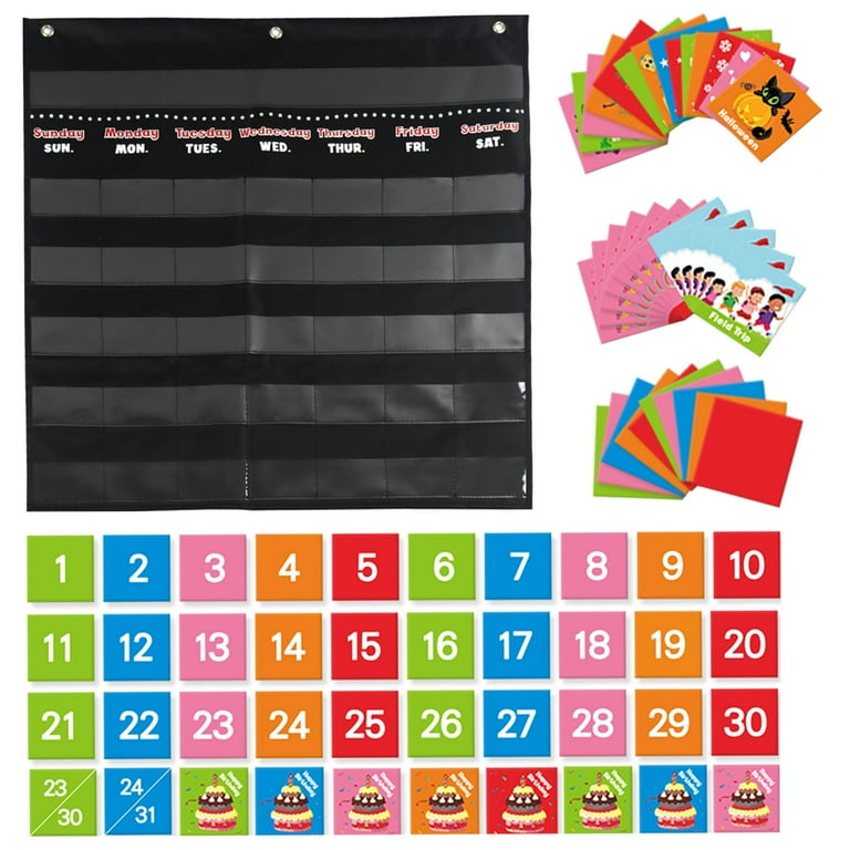 Classroom pocket picture Monthly Calendar Nursery, Early Learning,  Kindergarten, Classroom Wall Chart Birthday Gifts - Walmart.com
