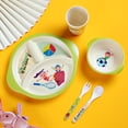 thumbnail image 2 of set of environmentally friendly bamboo fiber children's tableware set baby cartoon divided plate, 2 of 5