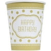 9oz Paper Golden Birthday Cups, 8ct