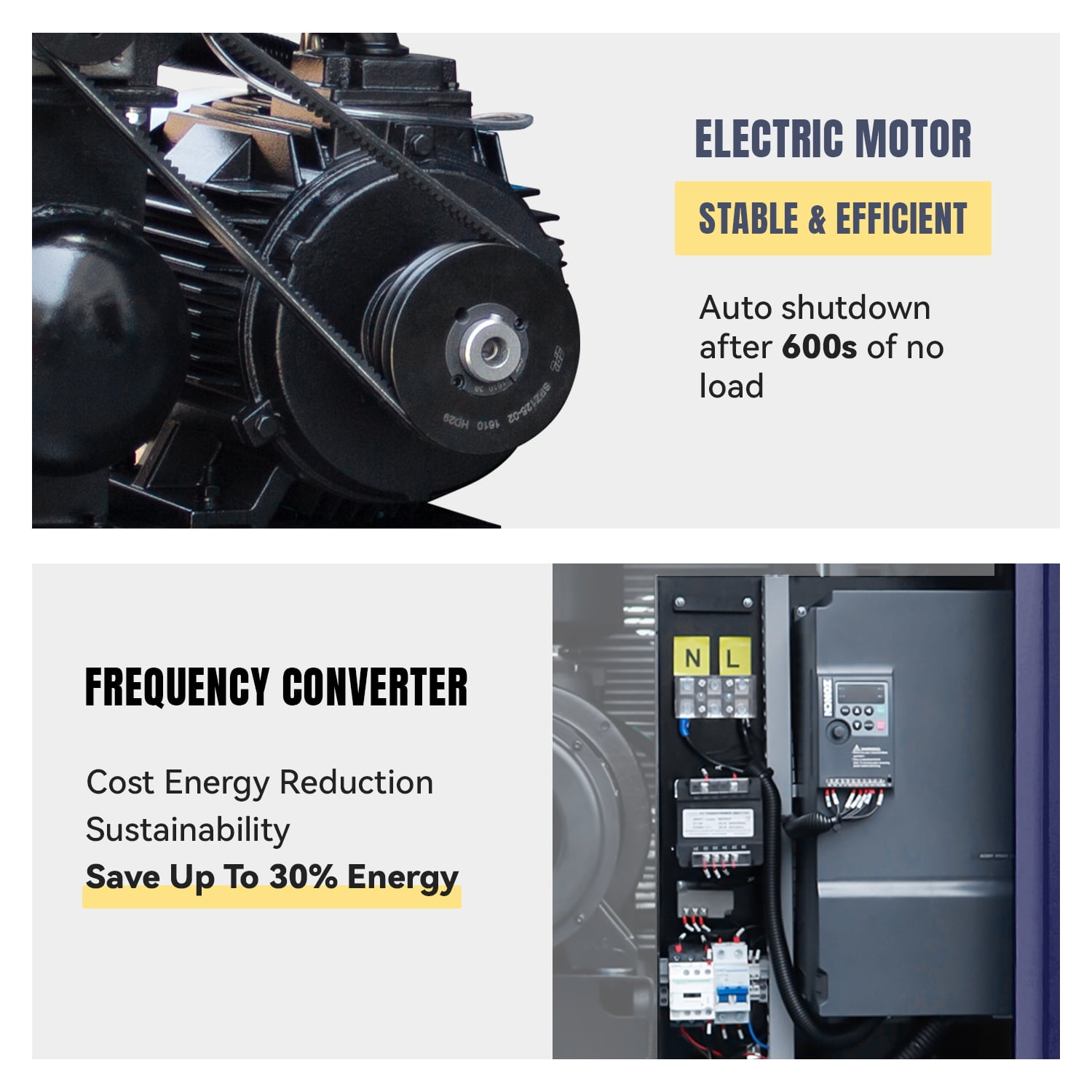 HPDMC  10HP Rotary Screw Air Compressor, 208 - 230V 3 - Phase, 35 CFM @ 125 PSI, w/ 80 Gal ASME Horizontal Tank, Refrigerated Air Dryer & Line Filter PACK7 - TAVSD
