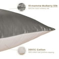 thumbnail image 2 of THXSILK Silk Pillowcase, 19 Momme Zippered Silk Pillowcase with Cotton Underside, 100% Pure Mulberry Silk Pillowcase, 1Pcs, King Size(20"x36"), Gray, 2 of 6