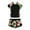 Black2, variant on Girls Beach Tropical Short Sleeve Rash Guard Shorts 2Pcs Swimsuit Set, Sizes 7-14