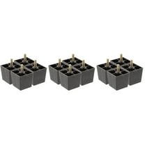 3.1 inch Plastic Furniture Legs, Square Couch Legs Black Sofa Legs Set of 12