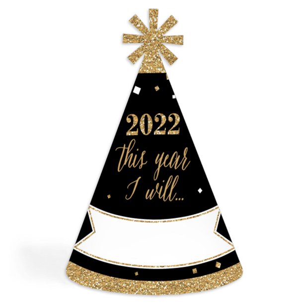 2022 Christmas Event Party Hat Big Dot Of Happiness New Year's Eve - Gold - 2022 Cone New Years Eve  Resolution Party Hats For Kids And Adults - Set Of 8 (Standard Size) -  Walmart.com