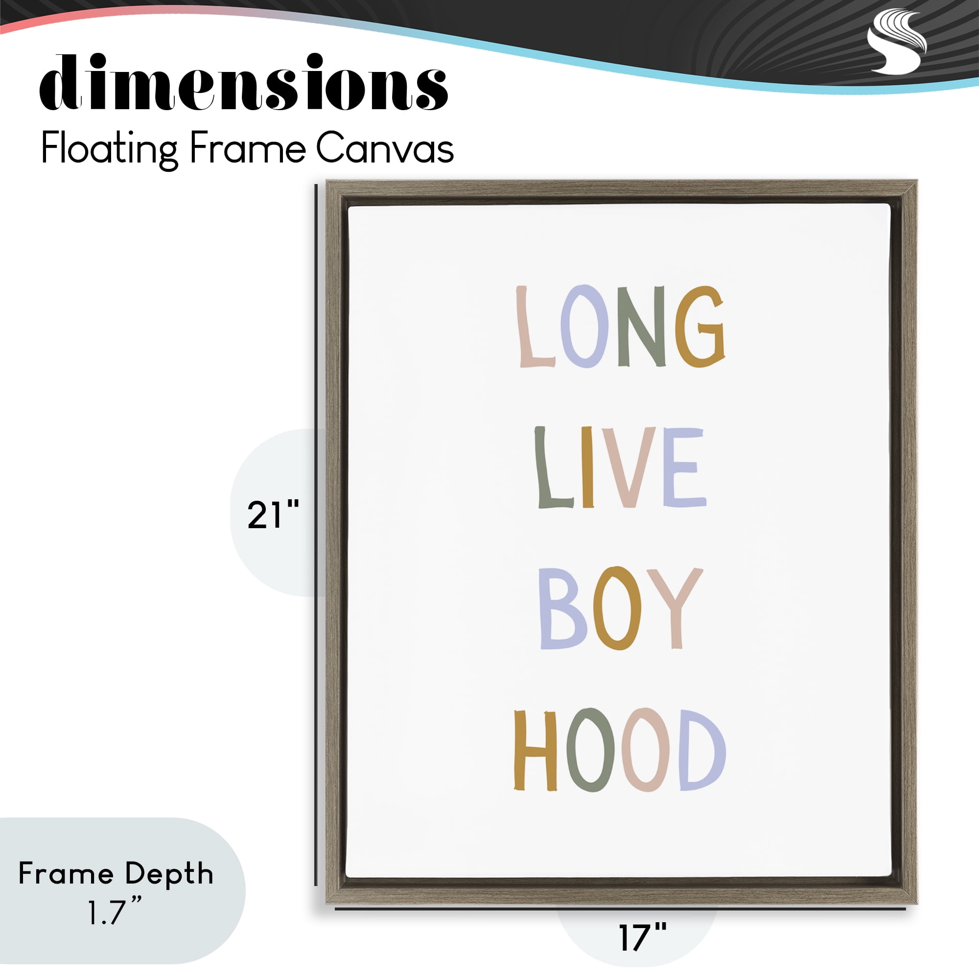 Stupell Industries Long Live Boy Hood Brown Framed Floater Canvas Wall Art, design by Katie Griggs