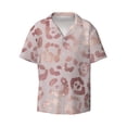 thumbnail image 5 of PAYOHTO Leopard Skin Rose Gold Elegant Texture Mens Hawaiian Casual Short-sleeved Shirt Tropical Summer Beach Button Down Shirts, 5 of 7