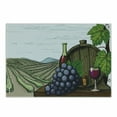 thumbnail image 1 of Wine Cutting Board, Landscape with Views of Vineyards Grapes Leaves Drink Cask Agriculture Field Farm, Decorative Tempered Glass Cutting and Serving Board, Small Size, Multicolor, by Ambesonne, 1 of 1