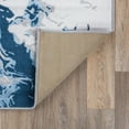 thumbnail image 4 of World Rug Gallery Contemporary Watercolor Wave Abstract Non Slip Area Rug - BLUE 7'10"x10', 4 of 8