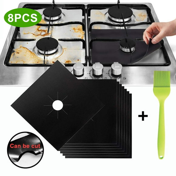 Funie 8Pcs Reusable Gas Stove Top Cooker Protector Heat Resistant Microwave Oven Cover