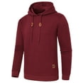 thumbnail image 4 of Weilanxin Mens Hooded Sweatshirt Casual Long Sleeve Drawstring Waffle Knit Pullover Hoodies Winered M, 4 of 8