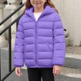 thumbnail image 2 of MKOSPLRT Kids Boy Girl Winter Hooded Puffer Jackets Coats Light Weight Padded Outerwear Full Zip Quilted Coats with Pocket 4-14Y, 2 of 9