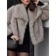 thumbnail image 1 of Abrigo de felpa de piel gruesa para mujer, chaqueta cálida de manga larga con solapa, Tops Chic para exteriores, otoño e invierno, 2024, 1 of 5
