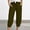 Bronze, variant on Side Pocket Soft Textured Lantern Jogger Pants, High Waist Drawstring Elastic Waist Women's Loose Capri Cuffed Hem Casual Daily Bottoms, Green M