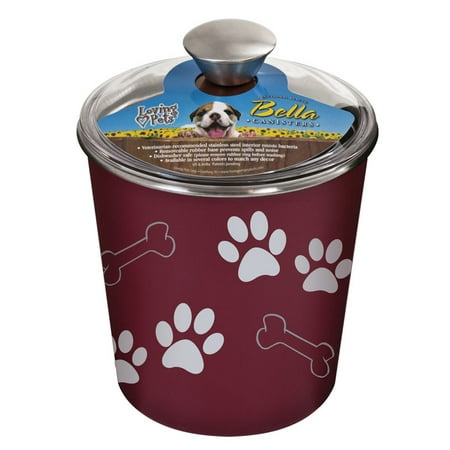 UPC: 0842982074804 | Loving Pets 7480 Bella Dog Bowl Canister Merlot