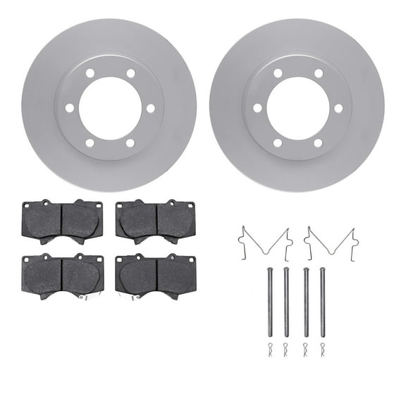 Dynamic Friction Company Front Geospec Brake Rotors with Heavy Duty Brake Pads includes Hardware 4212-76002
