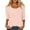 Light Pink, variant on Daznico Womens Tops - Women's Casual Solid Color Crew Neck Low Cut 3/4 Sleeve T Shirt Top - Shirts for Women,Color:Army Green,Size:XXL