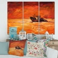 thumbnail image 2 of Designart ' Fishing Boat During Red Evening Glow ' Nautical & Coastal Canvas Wall Art Print, 2 of 3