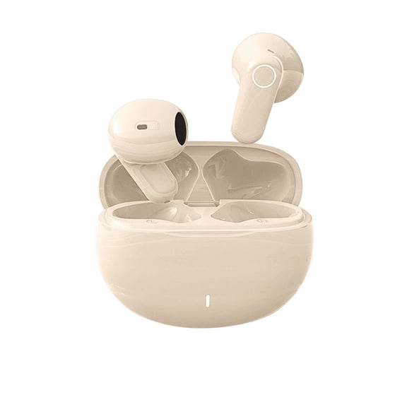 Beige 350H Playtime Semi In Ear Bluetooth Earbuds Short Stem Wireless Headphones With Noise Reduction Ip5 Waterproof Design