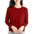 thumbnail image 2 of BLVB Women's 2024 Crewneck Sweaters Casual Long Sleeve Ribbed Knit Sweater Pullover Tops Basic Layer Shirts, 2 of 5