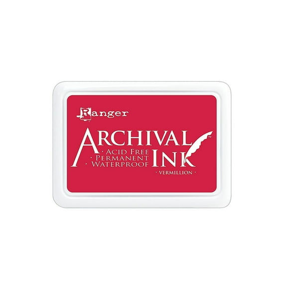 Ranger Archival Ink Vermillion 2 1/2 In. X 3 3/4 In. Pad [Pack Of 3] 69833-PK3