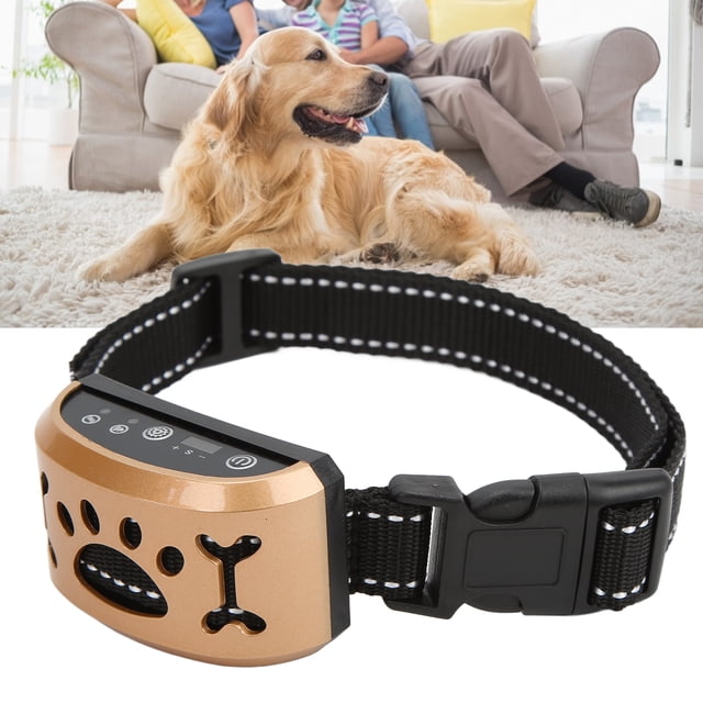 Rechargeable Dog Bark Collar, Waterproof Adjustable Smart Dog Bark Stopper Automatic Lock Adjustable Sensitivity Large Capacity Battery Reflective for Dogs