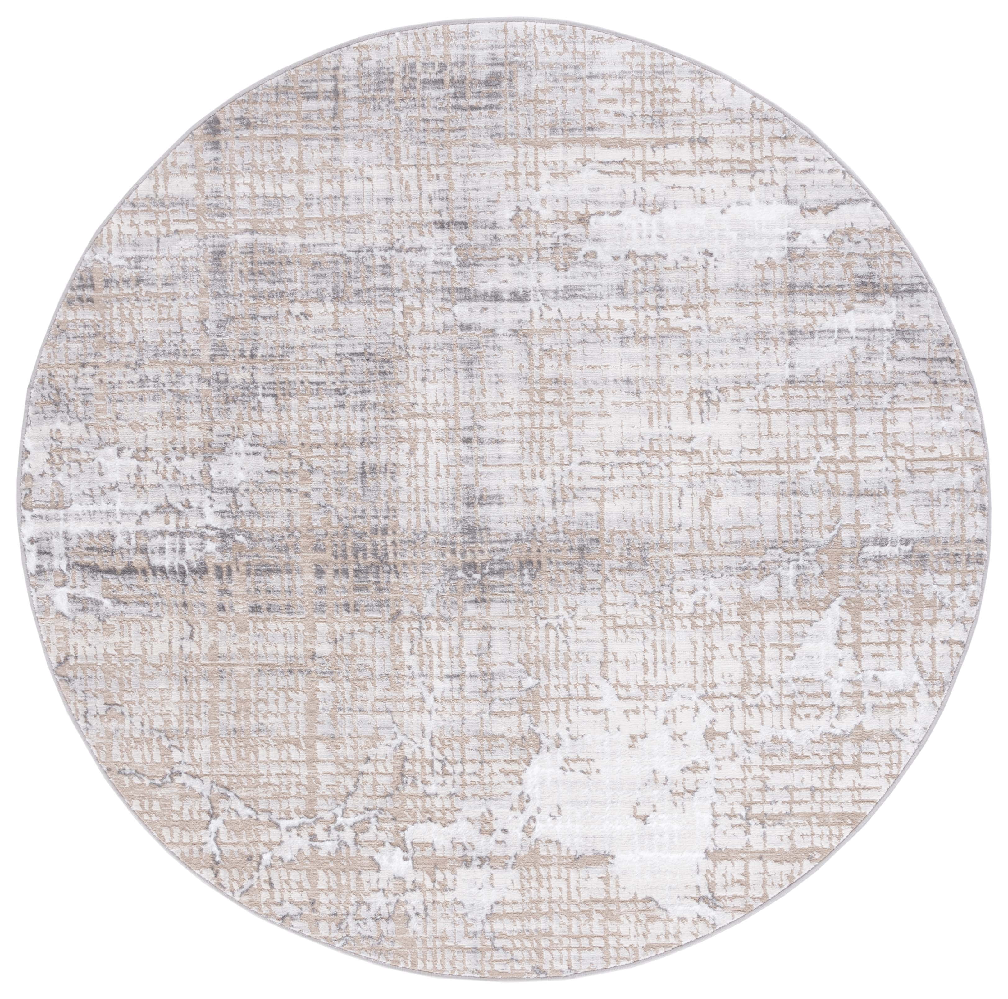 SAFAVIEH Amelia Gorden Abstract Area Rug, Gray/Beige, 6'7" x 6'7" Round
