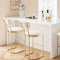 thumbnail image 7 of Counter Height Bar Stools, 26.4" Seat Height Bar Stools with Armless Design, Modern Pub Chairs with Upholstered Seat and Metal Legs for Kitchen Island Home Bar Dining Room, Set of 2, Gold, 7 of 7