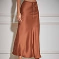 thumbnail image 4 of qolati Womens Satin Maxi Skirts Casual Silk High Waisted Drawstring Long Skirts Elegant Stretchy Flowy Cocktail Party Wedding Pencils Skirts, 4 of 7