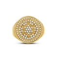 thumbnail image 2 of 10kt Yellow Gold Mens Round Diamond Magen David Star Circle Ring 2 Cttw, 2 of 4