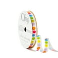 thumbnail image 2 of Offray Ribbon, White 3/8 inch Bright Flowers Satin Ribbon, 9 feet, 2 of 10