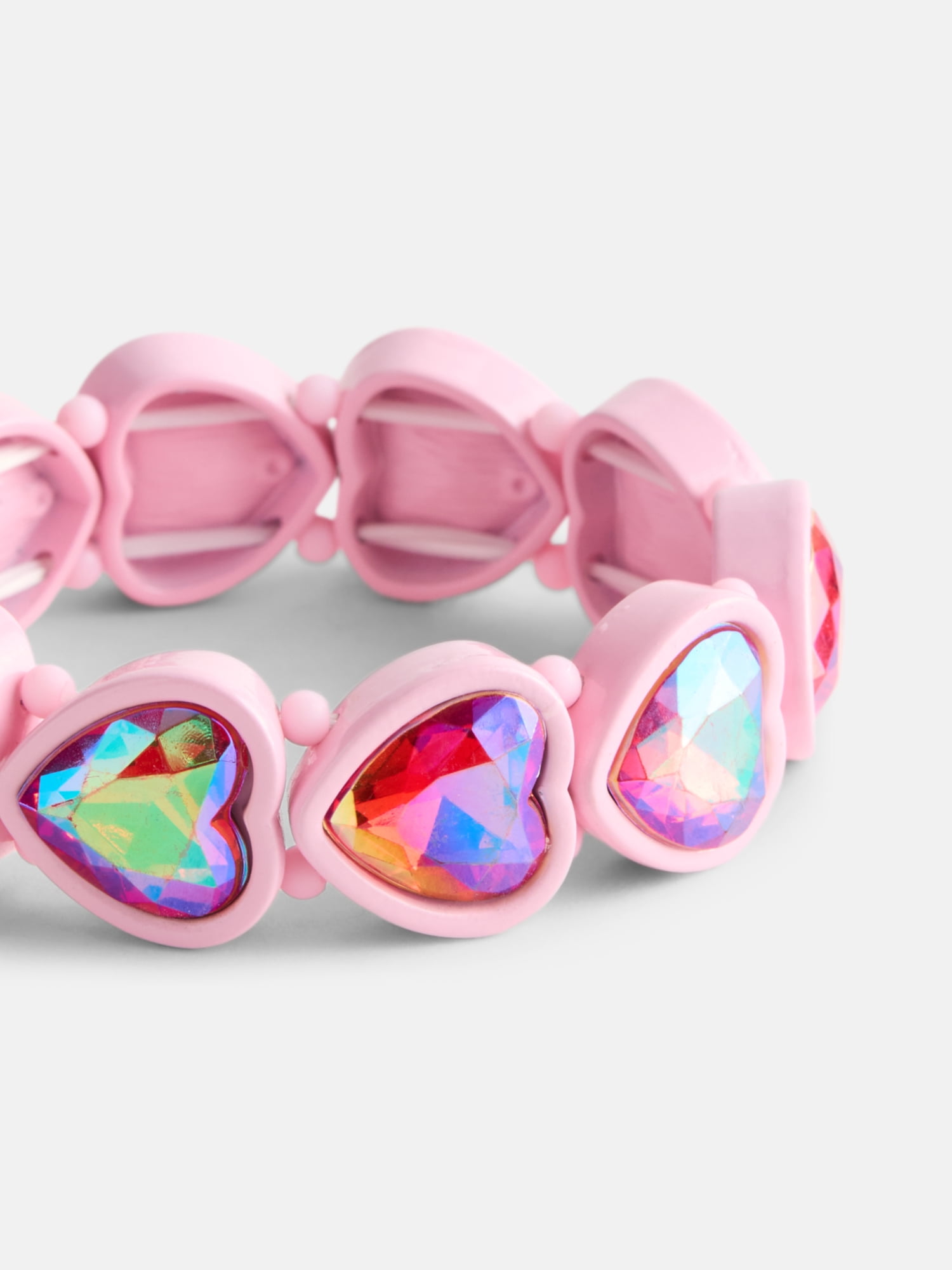 Wonder Nation Girls 1 Piece Stone Stretch Bracelet, Pink