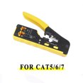 thumbnail image 2 of Pinces Multifonctionnelles pour Réseau Outil de Serrage CAT5 CAT6 CAT7 RJ45 Passage Tout-en-un Outil de Serrage pour Rj11 R12 RJ45 Jaune set, 2 of 6