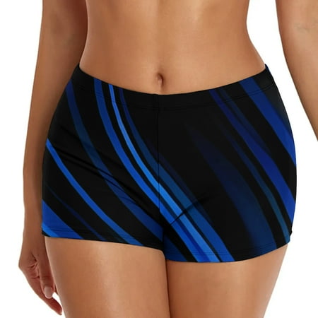 MITCOWBOYS Swim Suits for Women 2024  Women s Swim Shorts Printed High Waist Swimsuit Bottoming Shorts Swimsuit Bottom  Loose Tight Belt Sports Yoga Swim Shorts  Bikini Sets for Women  Black L