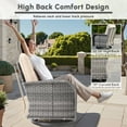 thumbnail image 4 of Ovios 8 Pieces Outdoor Patio Furniture Set High Back All Weather Wicker Conversation Set with Swivel Chairs & Coffee Table, Beige, 4 of 9