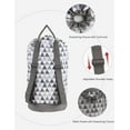 thumbnail image 3 of Backpack Laundry Bag, Laundry Backpack with Shoulder Straps and Mesh Pocket Durable Nylon Backpack Clothes Hamper Bag with Drawstring Closure for College, Travel, Laundromat, Apartment-Triangle Grey, 3 of 7