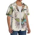 thumbnail image 4 of Easygdp Flying Butterflies-1 Men's Casual Short-sleeved Shirt with Pocket and Button Suitable for Beach Vacation Leisure - X-Large, 4 of 7