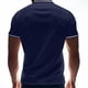 thumbnail image 4 of Blusa y camisa de manga corta con cuello vuelto para hombre, informal, lisa, de manga corta, con botones y cuello vuelto, de poliéster., 4 of 8